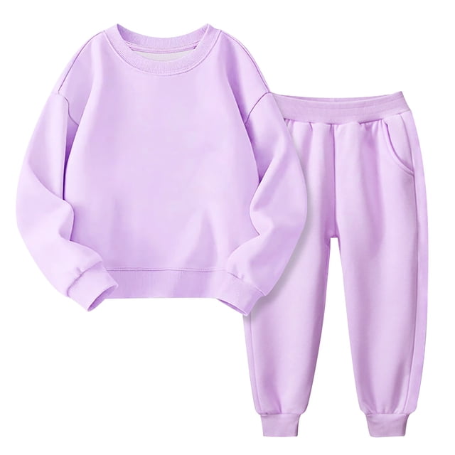 LIJCC Ensemble Deux Pièces pour Filles, Automne et Hiver, Chandail à Col Rond Rembourré et Pantalon