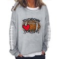 thumbnail image 1 of EQWLJWE Chandail de Jour de Match Femmes Football Lettrage Graphique Chandail à Manches Longues Chandail Hauts Sports Football Lettrage Imprimé Hauts Décontractés à Manches Longues Col Rond Chandails Hauts d'Hiver pour Femmes Hauts d'Entraînement pour Femmes, 1 of 3