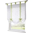 thumbnail image 1 of Store Romain avec Ruban Brodé Rideaux Romains Voilage Transparent à Pattes Rideau, Polyester, Baie, LxH (Vert,80*140cm), 1 of 3