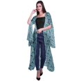 thumbnail image 2 of Moomaya Cardigan Long en Georgette de Viscose Imprimée à Manches Fendues pour Femmes, 2 of 5