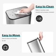 thumbnail image 4 of 5.3 Gallon Trash Can, Stainless Steel Garbage Can, Small Rectangular Trash Can with Soft Close Lid Foot Pedal & Inner Bucket for Kitchen Home Office Bedroom Living Room (20 Liter), 4 of 8