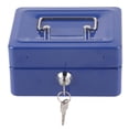 thumbnail image 1 of Cash Box, Safe Box Wth Key Security Lock Box Lock Case, For Home Office Blue, 1 of 8