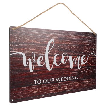 HINTRMENT Panneau de Bienvenue pour Mariage Décoration de Panneau de Mariage Bois Rectangulaire pour Organisateurs d'Événements 1Pcs