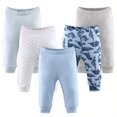 thumbnail image 1 of The Peanutshell Pantalon pour Bébé Garçon, Lot de 5, Bleu, Dinosaurs, 1 of 8