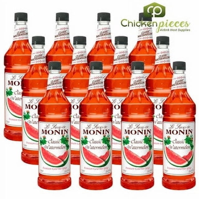 Monin Premium Classic Watermelon Flavoring Syrup 750mL/25.36oz (12/Case)