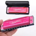 thumbnail image 2 of 10 Hole 20 Tone Beginner Harmonica for Kids - Portable Educational Musical Instrument Toy for Music Enlightenment & Childhood Learning Includes Harmonica + Case, 2 of 9