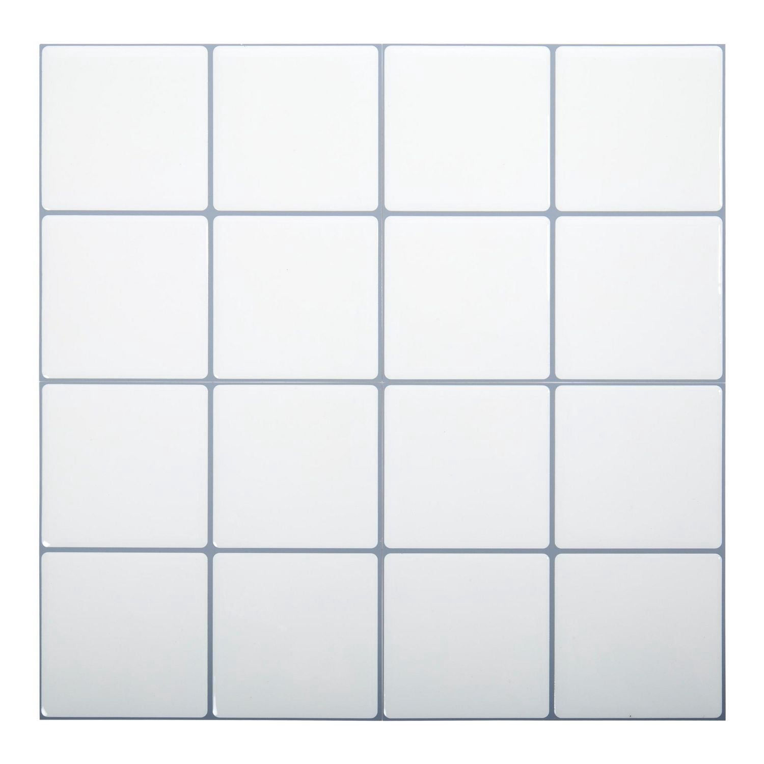 Truu Design, White Square Self-Adhesive Peel and Stick Self-Adhesive Peel and Stick Wall Tiles