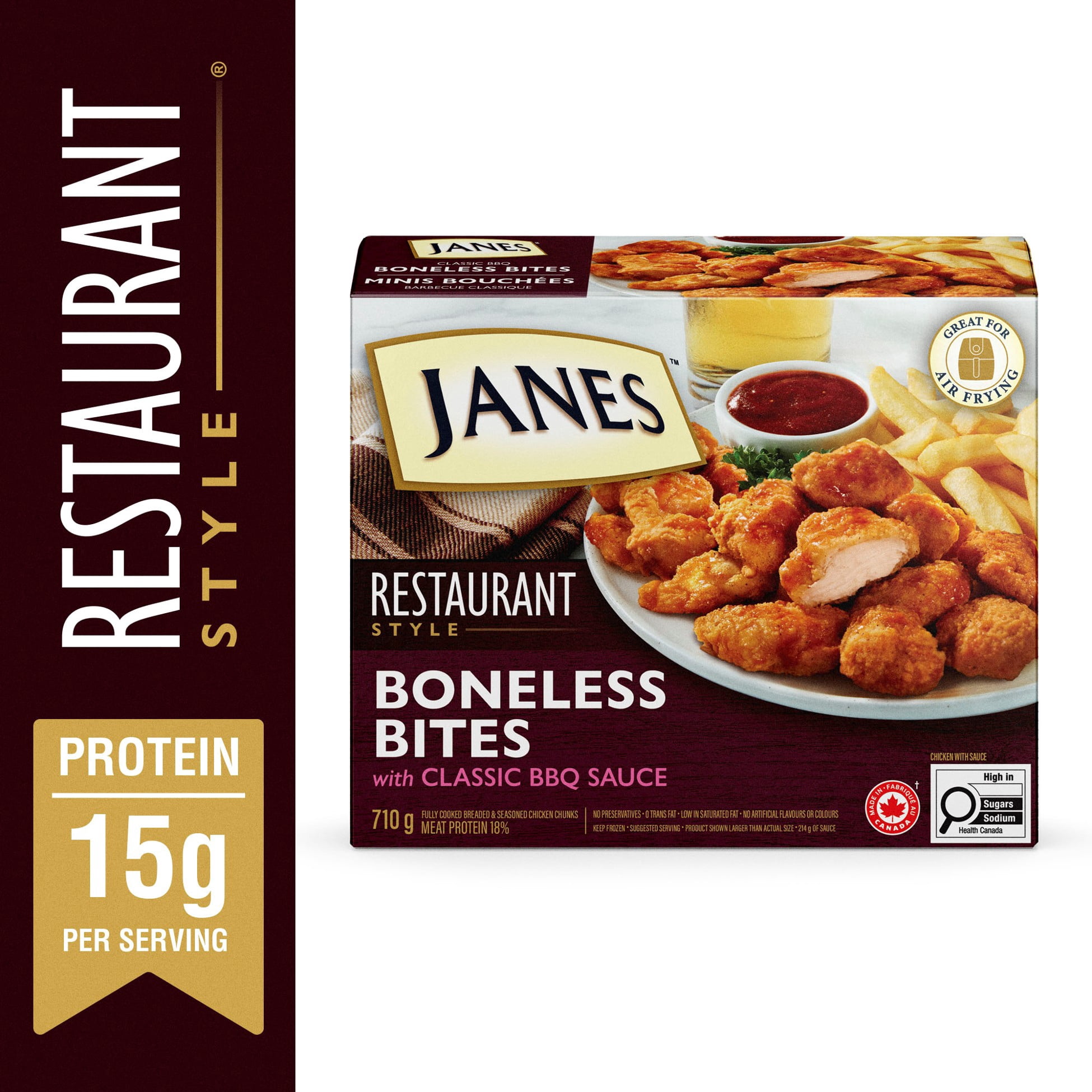 Janes® Restaurant Style Classic BBQ Boneless Bites, 710g, Frozen Breaded Chicken Bites, Contains White Meat., 710g