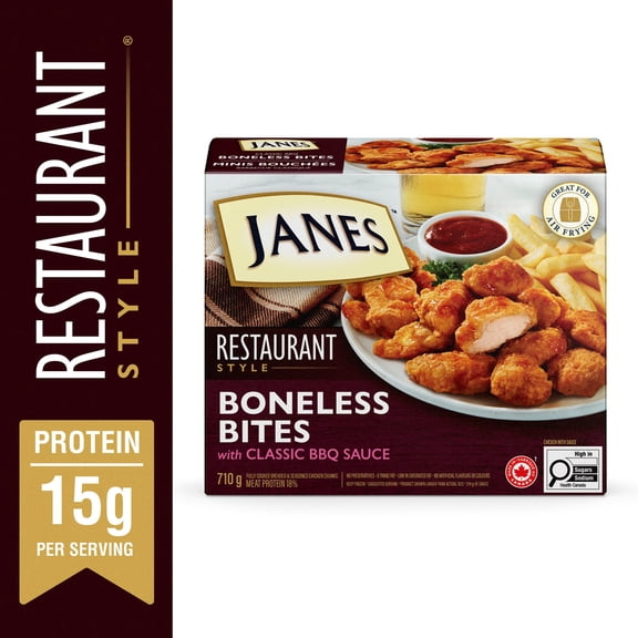 Janes® Restaurant Style Classic BBQ Boneless Bites, 710g, Frozen Breaded Chicken Bites, Contains White Meat, 710g