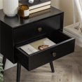 thumbnail image 4 of Mid Century Modern 2-Drawer Bedroom Nightstand in Black, 4 of 14