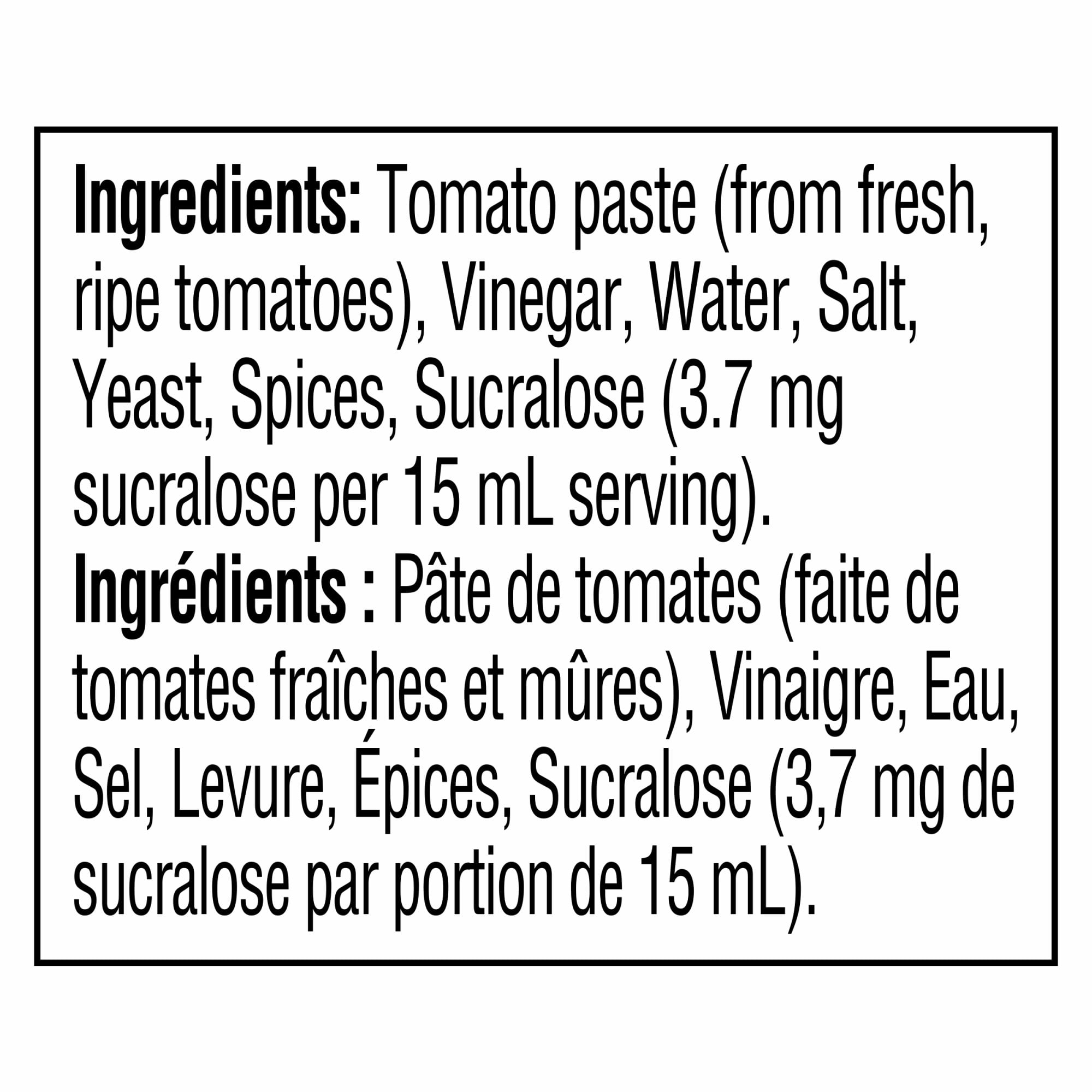 Bouteille De Ketchup Aux Tomates Sans Sucre Ajouté