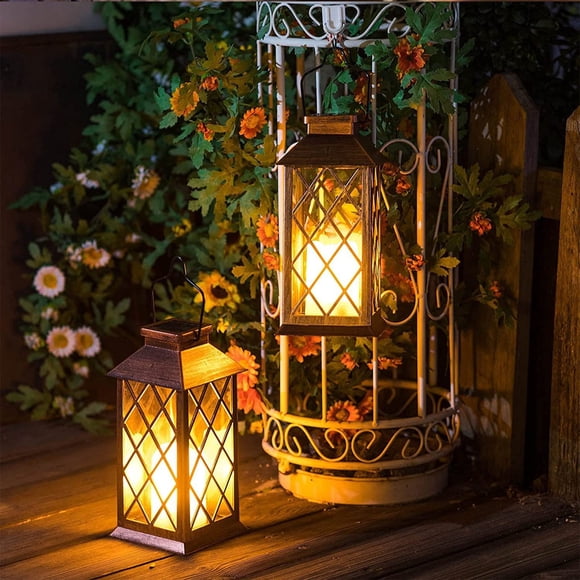Liquidation Aujourd'hui! Lanternes Solaires Lanternes d'Extérieur Suspendues Lumières - Lanterne Décorative en Métal Ajouré - Lumière Décorative de Jardin à DEL - Décoration de Jardin Délicate pour Patio Aubaines du Jour Liquidation!