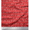 thumbnail image 1 of Soimoi Orange Japan Crepe Satin Fabric Notes Musical Instrument Printed Fabric 1 Yard 42 Inch Wide, 1 of 5