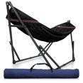 thumbnail image 1 of Tranquillo Universal 116" Double Hammock with Adjustable Stand & Bag, Black, 1 of 12