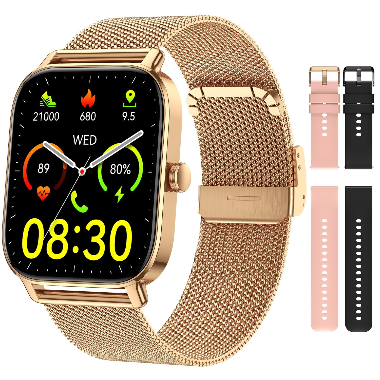 Smart Watch for Women Men Fitness: Waterproof Make Answer Call Digital Mens Watches Running Pedometer Smartwatch for Android Phone iPhone Samsung Com