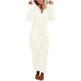 thumbnail image 1 of Pyjama Chaud pour Femmes Hiver Combinaison à Manches Longues avec Capuche Pyjama Décontracté Hiver Combinaison Chaude Pyjama Combinaison à Manches Longues, 1 of 5