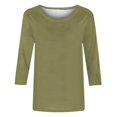thumbnail image 5 of Timegard Hauts pour Femmes Été Col Rond Manches 3/4 T-Shirts Basiques Confortables Couleur Unie Blouses Décontractées Amples, 5 of 5