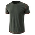 thumbnail image 3 of Besolor Summer Shirts for Men Round Neck Short Sleeve Basic Tops Casual Solid Color Sport Blouse Tees, 3 of 5