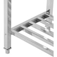 thumbnail image 3 of Table à Manger Pliable en Acier Inoxydable - Poste de Travail Robuste à Deux Niveaux avec Tablette Inférieure Ajustable - Roulettes Verrouillables - Charge de 920 Lb - pour Cuisine, Restaurant, Garage, Extérieur, 3 of 8