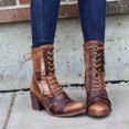 thumbnail image 4 of Women's Retro Comfy Chunky-heel Lace-up Boots, 4 of 6