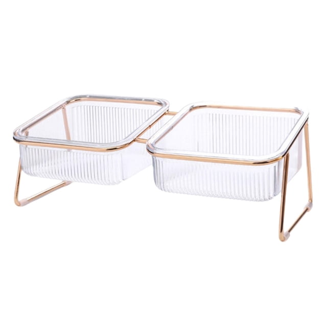 Cat Raised Elevated Feeding Bowl Puppy Snacks w/ Holder Feeder Good for Double Bowl
