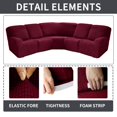 thumbnail image 2 of CHOK 2024 5 Seat Corner Sofa Cover Sectional Recliner Corner Sofa Protector for Livingroom Deep Blue, 2 of 11