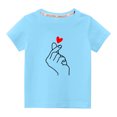 thumbnail image 2 of LSLJS T-Shirt à Manches Courtes à Col Rond pour Filles T-Shirts en Coton de Sport pour Enfants Mode Mignon T-Shirt Imprimé de la Saint-Valentin Haut à Manches Courtes Cadeaux pour Enfants, 2 of 4