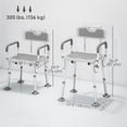 thumbnail image 3 of HOMCOM Adjustable Shower Chair with Arms Back Padded Seat for Seniors, 3 of 10