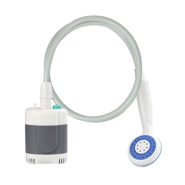 koolsoo Douche de Camping Portable Pompe de Douche de Camping Extérieure Pomme de Douche Rechargeable pour Gris Blanc