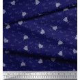 thumbnail image 2 of Soimoi Blue Moss Georgette Fabric Heart & Love Text Printed Fabric 1 Yard 42 Inch Wide, 2 of 5