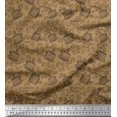 thumbnail image 1 of Soimoi Brown Poly Georgette Fabric Coffee Food Printed Fabric 1 Yard 42 Inch Wide, 1 of 5