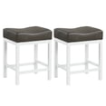 thumbnail image 1 of Costway 24.5" Bar Stool Set of 2 with Solid Rubber Wood Frame Humanized Footrest Kitchen, 1 of 8