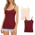 thumbnail image 1 of Timegard Camisoles 2 Pcs pour Femmes avec Soutien-Gorge Intégré Grande Taille Col Rond Respirantes Confortables Extensibles, 1 of 3