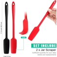 thumbnail image 2 of Long Handle Silicone Kitchen Spatula Non-Stick Rubber Spatula (red+black), 2 of 5