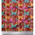 thumbnail image 1 of Soimoi Modal Satin Fabric Stripes & Butterfly Decor Fabric Printed Yard 42 Inch Wide, 1 of 5
