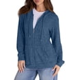 thumbnail image 2 of Erwazi Cardigans pour Femmes en Tricot Côtelé à Fermeture Éclair, Chandails à Capuchon à Manches Longues, Tuniques, Hauts Légers, Cardigans, Vestes, 2 of 6