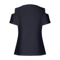 thumbnail image 4 of Yuyuzo Hauts d'Été à Épaules Dénudées pour Femmes, Chemises à Oeillets à Manches Courtes, Encolure Dégagée, Blouses Décontractées Amples, 4 of 6