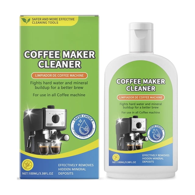 Coffee Cleaner Removes Coffee Deposits and Oil From Coffee Makers 100ml, with Mild No Rinse Formula for Various Coffee Types and Economical Use