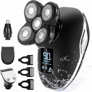 Homme Bald compatible Shaver électrique, 4 en 1 Rasoir à tête rotative 5D _Parfait Gift