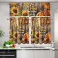 thumbnail image 4 of Sunflowers Pumpkin Kitchen Curtains Tiers and Valances Set, Rod Pocket Valance Short Window Treatment Decor Curtains, 3 Pieces Set Valance Curtains for Kitchen Windows, 4 of 5