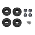 thumbnail image 2 of 4pcs RC Crawler Wheels Hub and Tires Set, Anti Scratch Plastic Aluminum Alloy Wheel Rim Kit for RC Car 120x46mm, 2 of 7