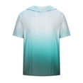 thumbnail image 3 of Besolor Mens Casual Hooded Tops Gradient Drawstring Short Sleeve Shirts Sports ness Pullover Summer Blouse, 3 of 4
