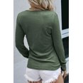 thumbnail image 3 of FOLUNSI Elegant Mist Green Henley, Long Sleeves, Snap Button, Versatile Style, 3 of 8