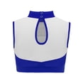 thumbnail image 4 of vastwit Kids Girls Mock Neck Tank Vest Shirts Sleeveless Color Block Letters Printed Cheerleading Uniform Crop Tops Royal Blue 10, 4 of 6