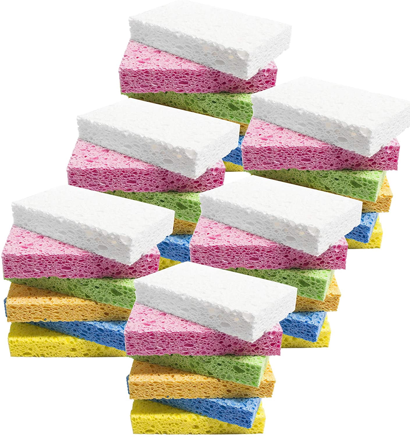 Cleaning Sponge,Kitchen Sponges Pack,Non-Scratch Cellulose Sponge for Bathroom,Cars,Colorful Compressed Sponge (36 Pack)