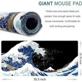 thumbnail image 5 of XXL Gaming Mouse Pad, 35.5x15.75 Non-Slip Large Desk Pad Mousepad with Stitched Edges Waterproof Keyboard Mouse Mat Desk Protector for Game, Office and Home, Sea Wave, 5 of 5