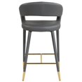 thumbnail image 2 of Meridian Furniture Destiny Grey Vegan Leather Stool, 2 of 6