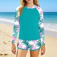 thumbnail image 3 of Girls Two Piece Swimsuits Size 10-12 Weiyi Floral Print Beach Set for Kids Two Piece Set Shorts, 3 of 5