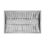 Hauslane | Pro-Style 34” IN-R300 Built-In Range Hood, 21” Deep | Low Noise Performance | Contemporary Design, Full-Size Handles, Professional-Grade Baffle Filters, LED Lamps, Stainless Steel