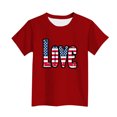 thumbnail image 5 of T-Shirt pour Enfants, Imprimé de la Fête de l'Indépendance à Manches Courtes et Col Rond, Haut Décontracté et Polyvalent pour Garçons et Filles de 3 à 15 Ans, 5 of 5